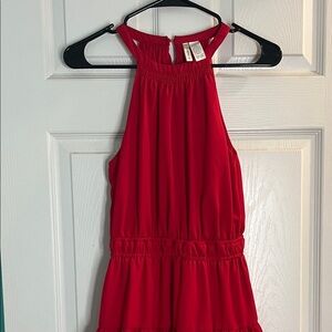 Japna Vibrant Red Kids Halter Jumpsuit EUC